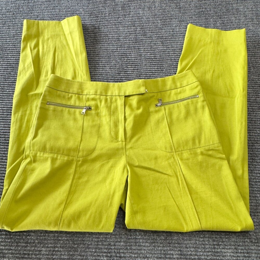 Carlisle Pants Women’s Size 6 Green Chartreuse Straight Leg Stretch Cotton